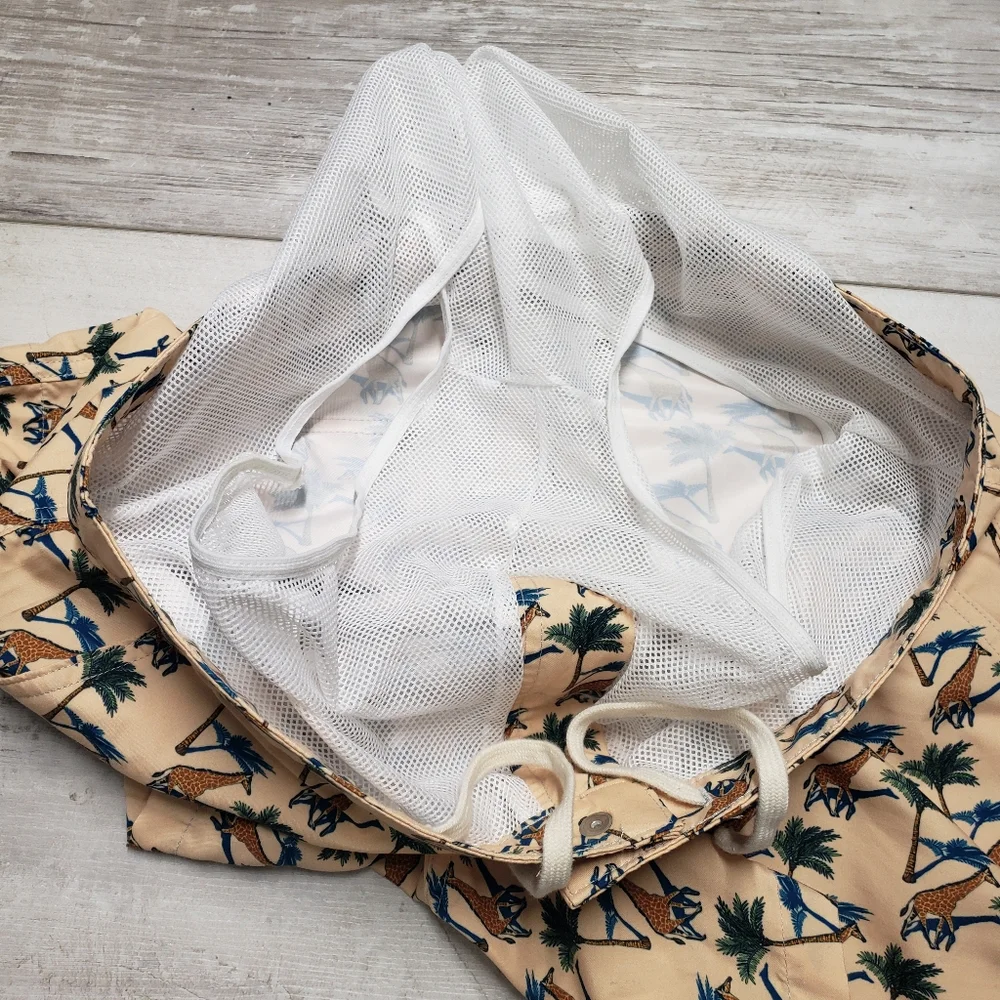 Retromarine New York Swim Trunks Swimsuit Giraffe Print Medium Drawstring Lined